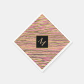 Abstrakt Gold Glitzer Black Monogram Serviette (Ecke)