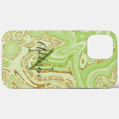Abstrakt Gold Glitzer Green Chic Stilvoll Case-Mate iPhone Hülle (Rückseite (Horizontal))