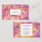 *~* Abstrakt Gold Glitzer Lila gelb Visitenkarte (Vorne/Hinten)