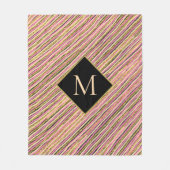 Abstrakt-Gold-Glitzer-Sparkon-Monogramm Fleecedecke (Vorderseite)