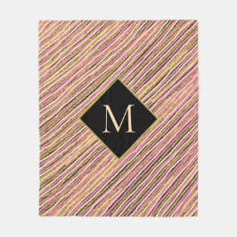 Abstrakt-Gold-Glitzer-Sparkon-Monogramm Fleecedecke