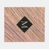 Abstrakt-Gold-Glitzer-Sparkon-Monogramm Fleecedecke (Vorderseite (Horizontal))