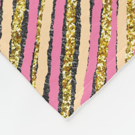 Abstrakt-Gold-Glitzer-Sparkon-Monogramm Fleecedecke (Ecke)