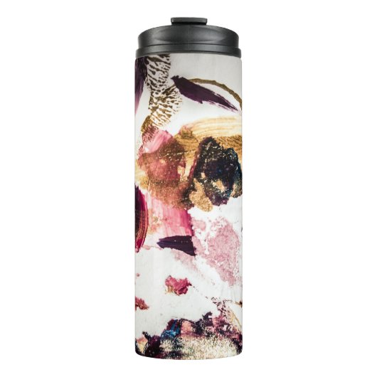 Abstrakt Gold Glitzern Kreative Kunst Thermosbecher (Vorderseite)