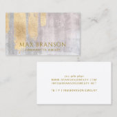 Abstrakt Gold Imitats Metallischer Schmuckdesigner Visitenkarte (Vorne/Hinten)