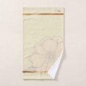 Abstrakt Gold Ivory Floral Badhandtuch Set (Handtuch)