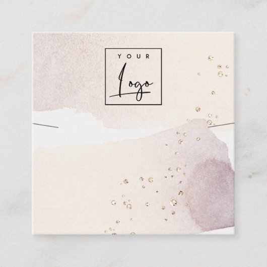 Abstrakt-Gold-Lila-Logo-Band-Bildschirm Quadratische Visitenkarte (Vorderseite)