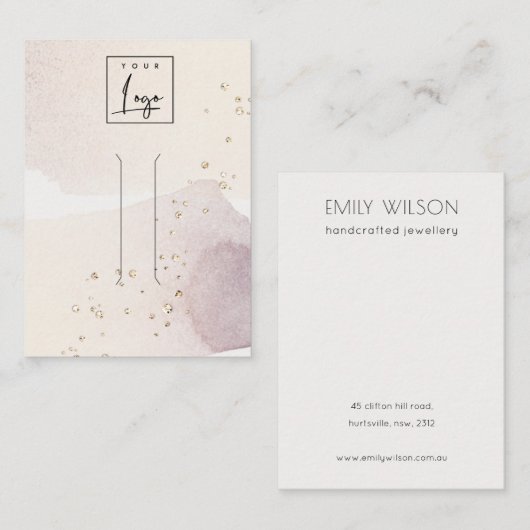 Abstrakt-Gold-Lila-Logoklammer Visitenkarte (Vorne/Hinten)