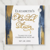 Abstrakt Gold Navy Blue Brautparty Vielen Dank Geschenkanhänger (Rückseite)