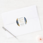 Abstrakt Gold Navy Blue Brautparty vielen Dank Runder Aufkleber (Umschlag)
