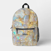 Abstrakt Gold Opal Gemstone Girls Bedruckter Rucksack (Vorderseite)