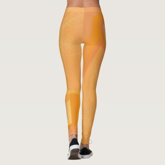 Abstrakt Gold Orange Leggings (Rückseite)