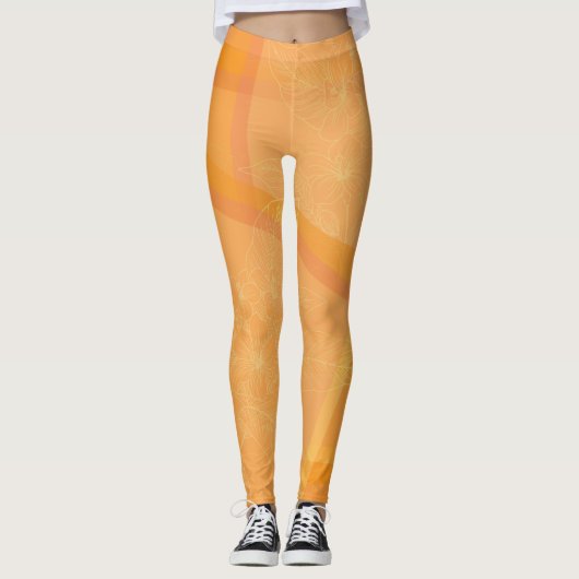 Abstrakt Gold Orange Leggings (Vorderseite)