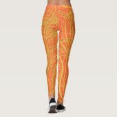 Abstrakt Gold Orange Leggings (Rückseite)