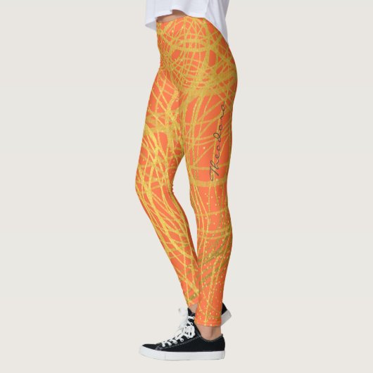 Abstrakt Gold Orange Leggings (Links)