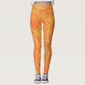 Abstrakt Gold Orange Leggings (Vorderseite)
