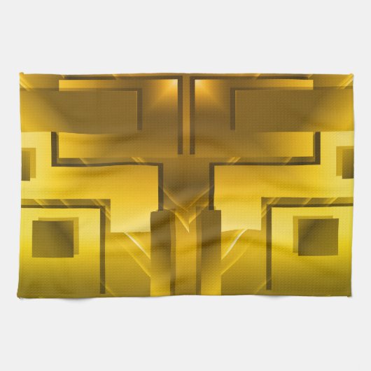 Abstrakt-Golden Yellow Geschirrtuch (Horizontal)