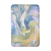 Abstrakt Golden Yellow und Blue Swirt Abstrakt Badematte (Vorderseite Vertikal)