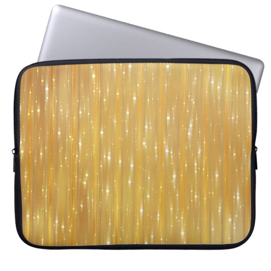 Abstrakt goldgelb mit Glitzer Laptopschutzhülle (Vorderseite)