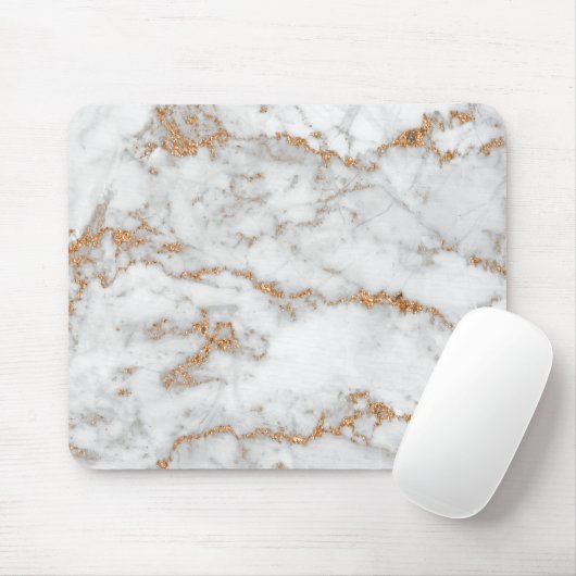 Abstrakt-Goldgraue Carrara-Glitzer-Marmor Mousepad (Mit Mouse)