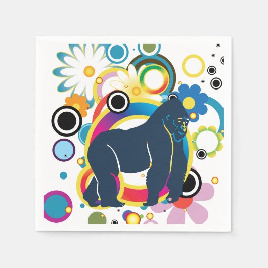 Abstrakt Gorilla Paper Napkins Serviette (Vorderseite)