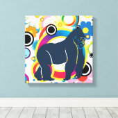 Abstrakt Gorilla Wrapped Canvas Leinwanddruck (Insitu (Holzboden))