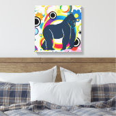 Abstrakt Gorilla Wrapped Canvas Leinwanddruck (Insitu (Schlafzimmer))