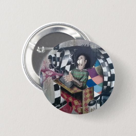 Abstrakt Graffiti Artwork Button (Vorne & Hinten)