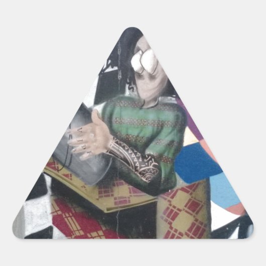 Abstrakt Graffiti Artwork Dreieckiger Aufkleber (Vorderseite)