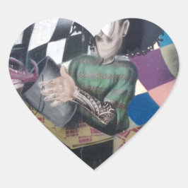 Abstrakt Graffiti Artwork Herz-Aufkleber