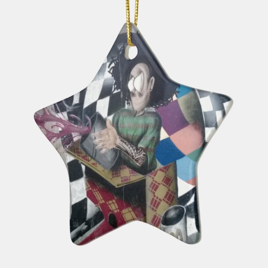 Abstrakt Graffiti Artwork Keramikornament (Links)