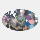 Abstrakt Graffiti Artwork Ovaler Aufkleber (Vorderseite)