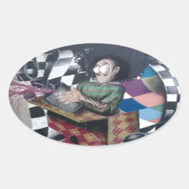 Abstrakt Graffiti Artwork Ovaler Aufkleber