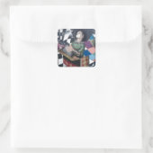 Abstrakt Graffiti Artwork Quadratischer Aufkleber (Tasche)