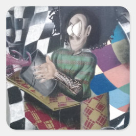 Abstrakt Graffiti Artwork Quadratischer Aufkleber