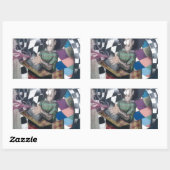 Abstrakt Graffiti Artwork Rechteckiger Aufkleber (Blatt)