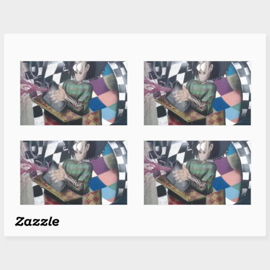 Abstrakt Graffiti Artwork Rechteckiger Aufkleber (Blatt)