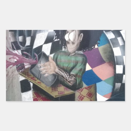 Abstrakt Graffiti Artwork Rechteckiger Aufkleber (Vorderseite)