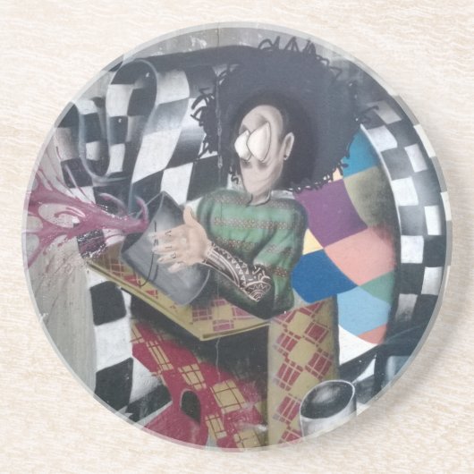 Abstrakt Graffiti Artwork Sandstein Untersetzer (Vorne)