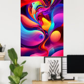 Abstrakt Graffiti Melody Moderne Kunstfusion Print Poster (Heimbüro)