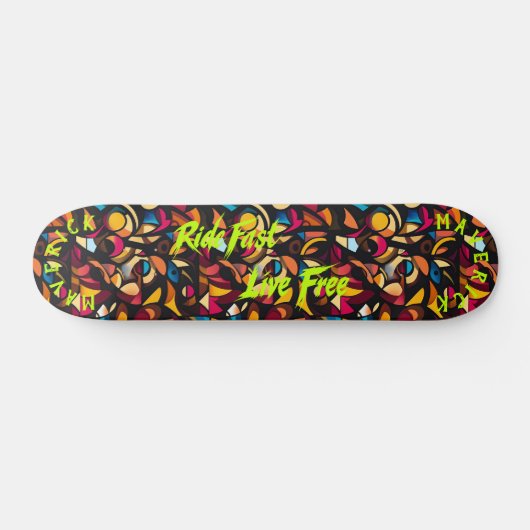 Abstrakt Graffiti & Neon Limon Ride Schnell Live k Skateboard (Horizontal)