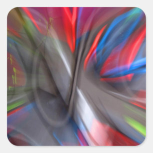 Abstrakt Graffiti Quadratischer Aufkleber
