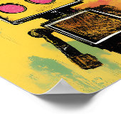 Abstrakt Graffiti Robot Art grid Bold Colors Poster (Ecke)