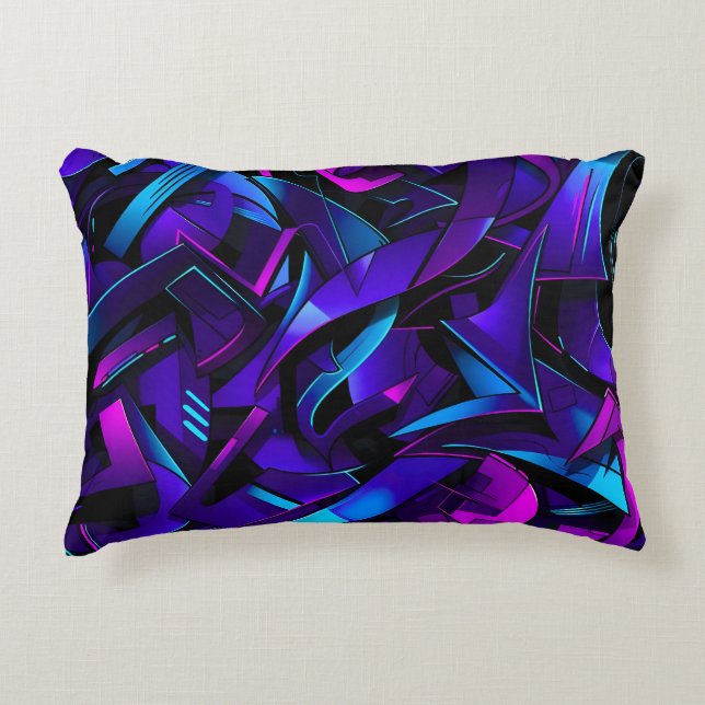 Abstrakt Graffiti Street Swirl Dekokissen (Vorderseite)