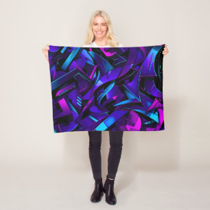 Abstrakt Graffiti Street Swirl Fleecedecke