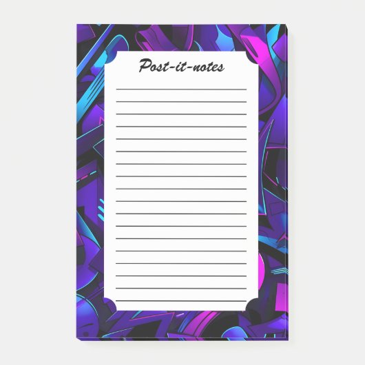 Abstrakt Graffiti Street Swirl Post-it Klebezettel (Vorderseite)