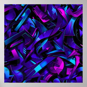 Abstrakt Graffiti Street Swirl Poster