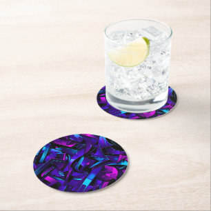 Abstrakt Graffiti Street Swirl Runder Pappuntersetzer