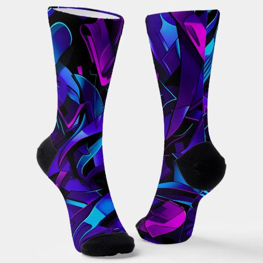 Abstrakt Graffiti Street Swirl Socken (Gewinkelt)