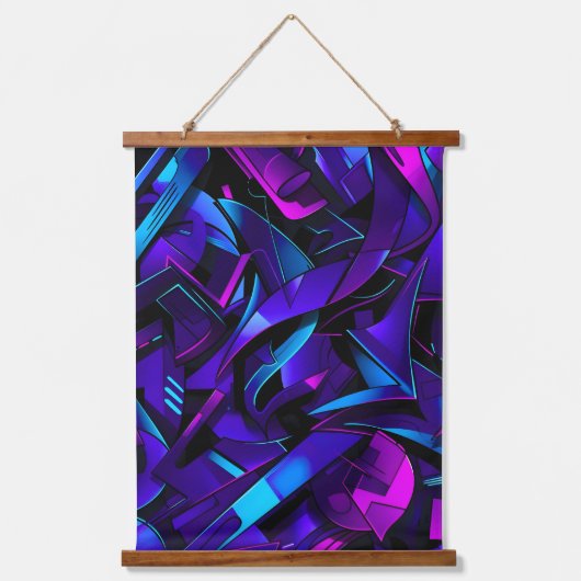 Abstrakt Graffiti Street Swirl Wandteppich Mit Holzrahmen (Vorderseite)